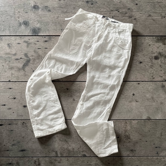 Pants - Pure White Linen Pants